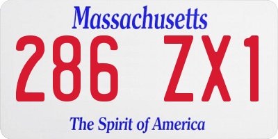MA license plate 286ZX1