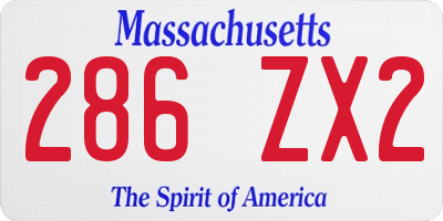 MA license plate 286ZX2