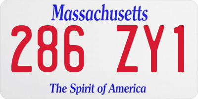 MA license plate 286ZY1