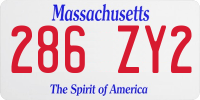 MA license plate 286ZY2