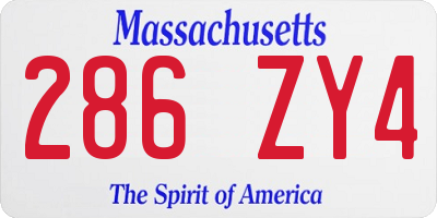 MA license plate 286ZY4