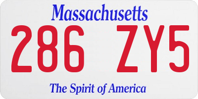 MA license plate 286ZY5