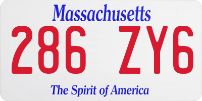 MA license plate 286ZY6