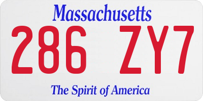 MA license plate 286ZY7