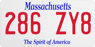 MA license plate 286ZY8