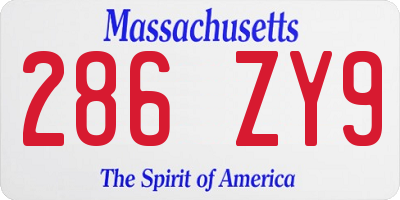 MA license plate 286ZY9