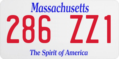 MA license plate 286ZZ1