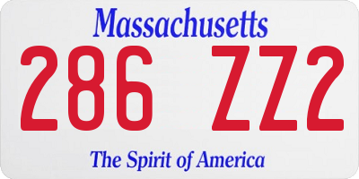 MA license plate 286ZZ2