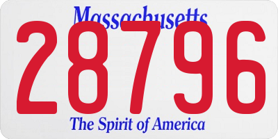 MA license plate 28796