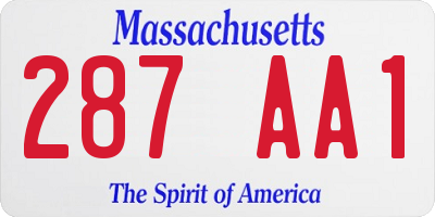 MA license plate 287AA1