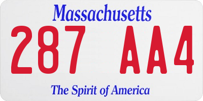 MA license plate 287AA4