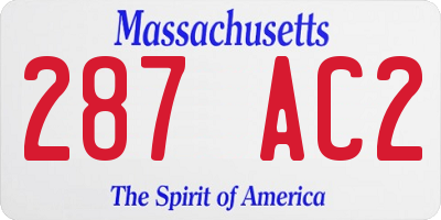 MA license plate 287AC2