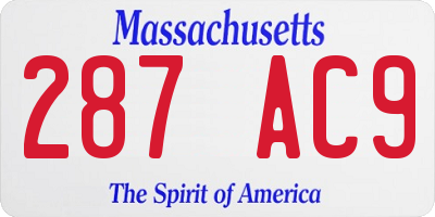 MA license plate 287AC9