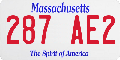 MA license plate 287AE2