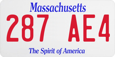 MA license plate 287AE4