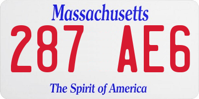 MA license plate 287AE6