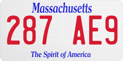 MA license plate 287AE9