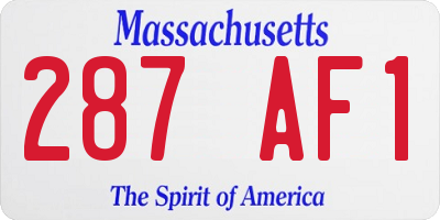 MA license plate 287AF1