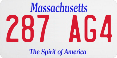 MA license plate 287AG4
