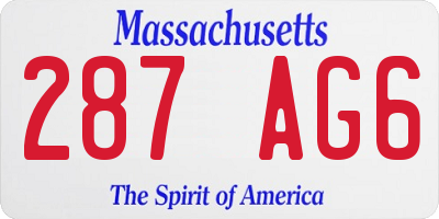 MA license plate 287AG6