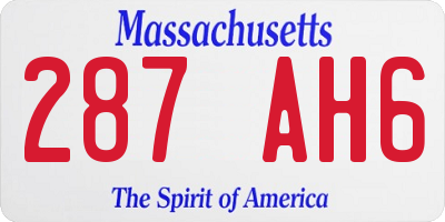 MA license plate 287AH6