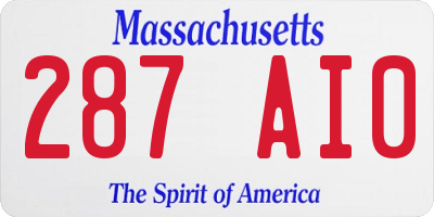 MA license plate 287AI0