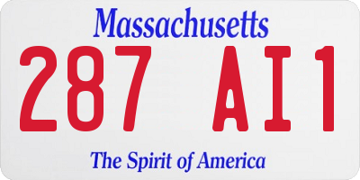 MA license plate 287AI1