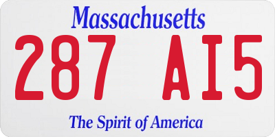MA license plate 287AI5