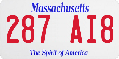 MA license plate 287AI8