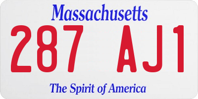 MA license plate 287AJ1