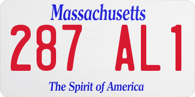 MA license plate 287AL1