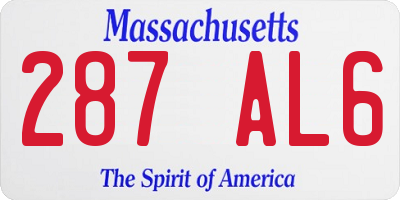 MA license plate 287AL6