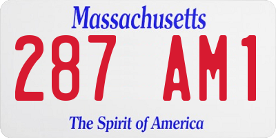 MA license plate 287AM1