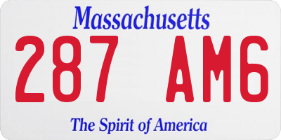MA license plate 287AM6