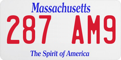 MA license plate 287AM9