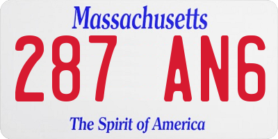 MA license plate 287AN6