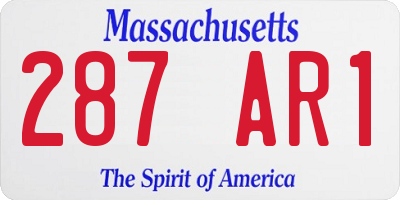 MA license plate 287AR1