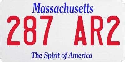 MA license plate 287AR2