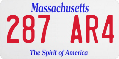 MA license plate 287AR4