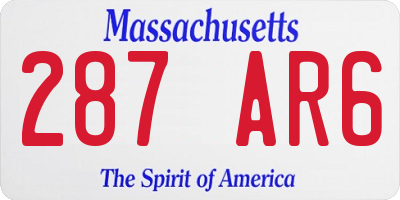 MA license plate 287AR6