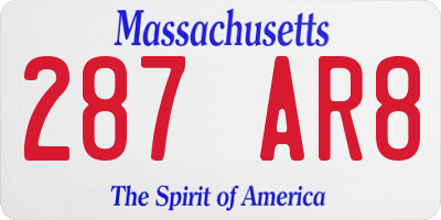 MA license plate 287AR8