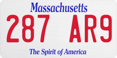 MA license plate 287AR9