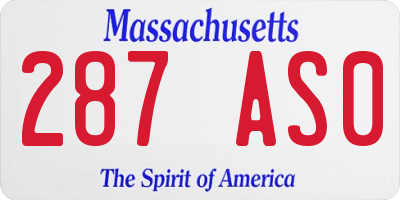 MA license plate 287AS0