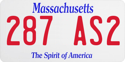 MA license plate 287AS2
