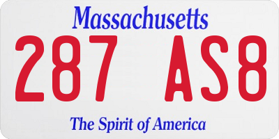 MA license plate 287AS8