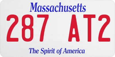 MA license plate 287AT2