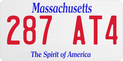 MA license plate 287AT4