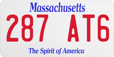 MA license plate 287AT6