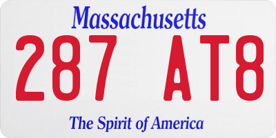 MA license plate 287AT8