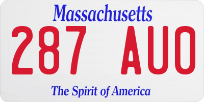 MA license plate 287AU0